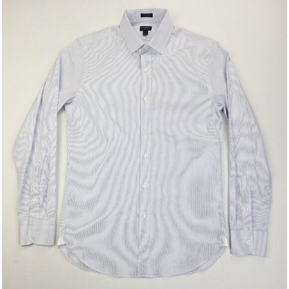 J. Crew Ludlow Size Small Mens White Blue Stripe Spread Collar Long Sleeve Shirt - Picture 5 of 10